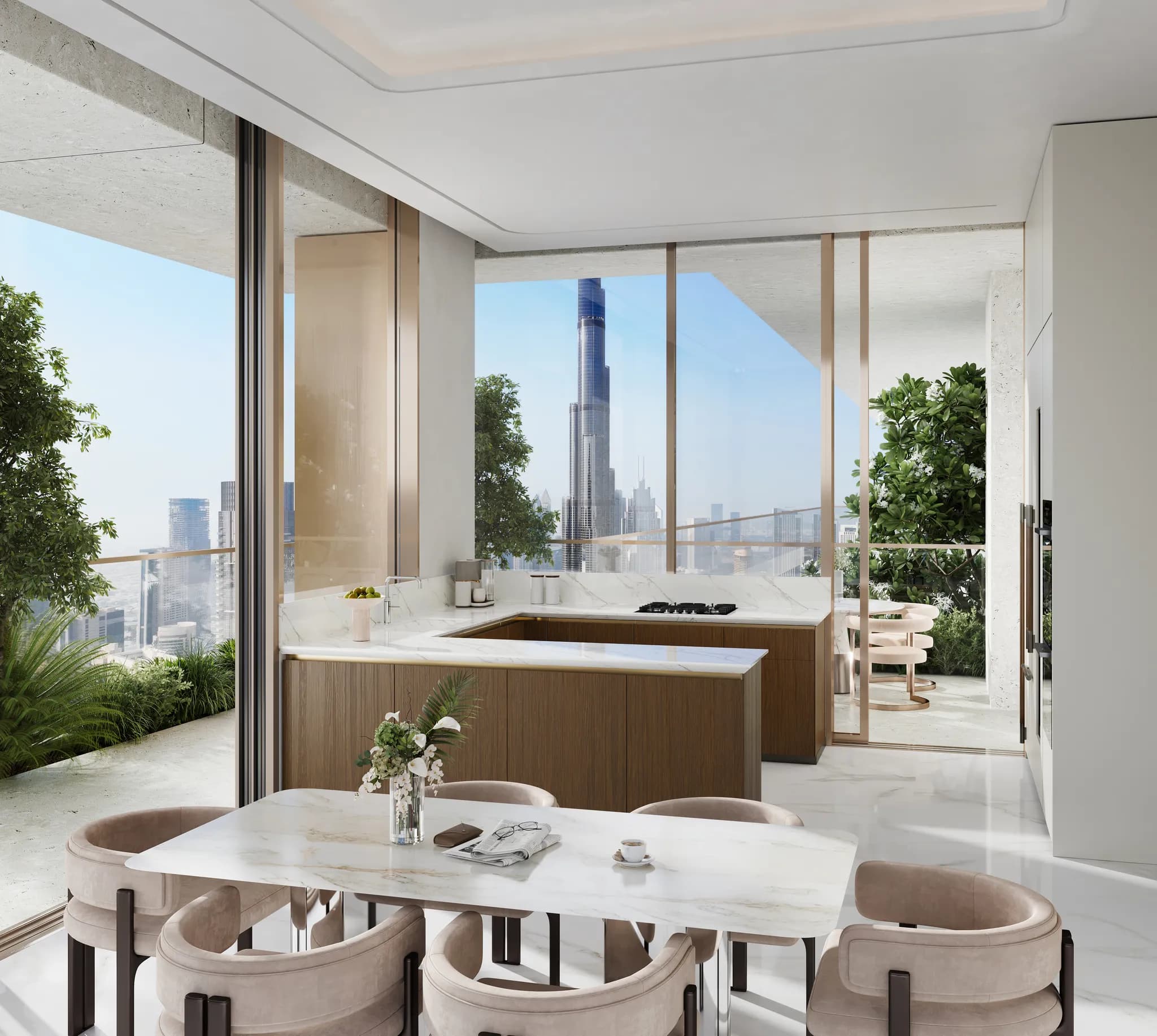 Résidence Fairmont de 3 chambres avec vue sur Burj Khalifa dans la tour Solara - 1
